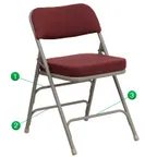 image of Flash Furniture HA-MC320AF-BG-GG Hercules Series Premium Folding Chair, 300 lb, Burgundy Patterned Fabric, Gray Powder Coat
