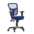 image of Flash Furniture HL-0001-BL-RLB-GG Nicholas Swivel Task Chair, 37-44.25in Height, 250lb Capacity, Mesh Back, Blue