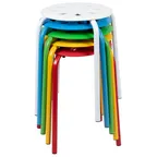 image of Flash Furniture LE-S1-MC-GG Stacking Bar Stool 5-Unit, 17-1/2" Height, 265 lbs, Polycarbonate Seat, Steel