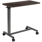 image of Flash Furniture NAN-LT-28-D-OAK-GG Adjustable Height Overbed Table, 30"W x 15"D, Rectangular Plywood Top, Oak Finish