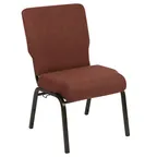 image of Flash Furniture PCCF-107 Advantage Stackable Chair, 20-1/2"W, Upholstered Back & Seat, Fabric Upholstery, Cinnamon