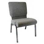 image of Flash Furniture PCHT-111 Advantage Stackable Chair, 20-1/2"W, Charcoal Gray, Upholstered Back & Seat, Steel Frame