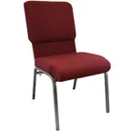 image of Flash Furniture PCHT185-104 Advantage Stackable Chair, 18.5"W, Maroon, Upholstered Back & Seat, Steel Frame