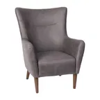 image of Flash Furniture QY-B235-DGY-GG Connor Wingback Accent Chair, Dark Gray Faux Leather, Wooden Frame