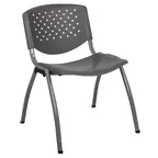 image of Flash Furniture RUT-F01A-GY-GG Hercules Series Stacking Chair, 880 lb, Gray, Polypropylene Seat & Back, Titanium Powder Coated Metal Frame