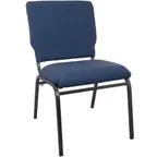 image of Flash Furniture SEPCHT185-101 Advantage Stackable Chair, 18.5"W, 600 lb, Navy Fabric Upholstered Seat & Back, Steel Frame