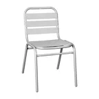 image of Flash Furniture TLH-015C-GG Lila Patio Stacking Chair, 352 lb, Aluminum Ladder Back, Silver