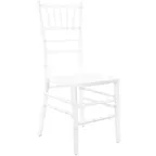 image of Flash Furniture WDCHI-W Advantage Chiavari Chair, Wood, White, Ladder Back, Steamer Type