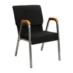 image of Flash Furniture XU-DG-60156-BK-GG Hercules Series 21"W Stackable Arm Chair, Fabric Upholstery, Silver Vein Steel Frame, Black