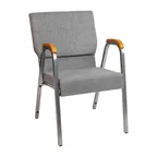 image of Flash Furniture XU-DG-60156-GY-GG Hercules Series 21"W Stackable Arm Chair, Gray Fabric, Silver Vein Steel Frame