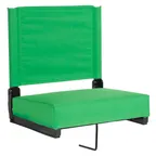 image of Flash Furniture XU-STA-BGR-GG Grandstand Ultra-Padded Comfort Seat, 500 lb, Bright Green Canvas Seat & Back, Black Aluminum Frame