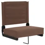 image of Flash Furniture XU-STA-BRN-GG Grandstand Ultra-Padded Comfort Seat, 500 lb, Black Aluminum Frame, Brown Canvas