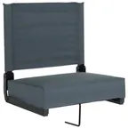 image of Flash Furniture XU-STA-DKBL-GG Grandstand Ultra-Padded Comfort Seat, 500 lb, Dark Blue Canvas, Black Aluminum Frame, Foldable