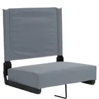 image of Flash Furniture XU-STA-GY-GG Grandstand Ultra-Padded Comfort Seat, 500 lb, Gray, Aluminum Frame, Foldable, Canvas Seat and Back