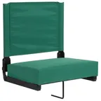 image of Flash Furniture XU-STA-HGR-GG Grandstand Ultra-Padded Comfort Seat, 500 lb, Hunter Green Canvas, Black Aluminum Frame, Foldable
