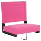 image of Flash Furniture XU-STA-PK-GG Grandstand Ultra-Padded Pink Folding Chair, 500 lb, Aluminum Frame, Canvas Seat & Back