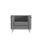 image of Flash Furniture ZB-REGAL-810-1-CHAIR-GY-GG Hercules Regal Series Gray Bonded Leather Upholstered Chair with Stainless Steel Accent