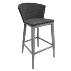 image of emuamericas A1210 Elly Aluminum Bar Stool with Synthetic Wicker Back & Seat, Footrest, Armless