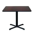 image of Hubert 32Q-053 CenPro Square Table Set, 30x30, 29 Height, Black/Cherry Finish, 4 Red Chairs