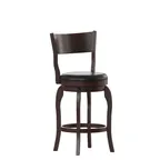 image of Flash Furniture ES-NT2-24-ESP-GG Nichola Swivel Counter Height Pub Barstool, Open Back, Padded LeatherSoft, 225 lb, Espresso/Black