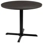 image of Flash Furniture GC-M-BLK-15-GRY-GG Round 36" Table, Bamboo Legs, Four‑Point X‑Base, Laminate Top, Gray, 30"