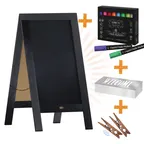 image of Flash Furniture HGWA-GDIS-CRE8-052315-GG Magnetic Sign Set, 40" x 20" Wood Black - Set