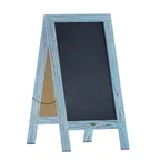 image of Flash Furniture HGWA-GDIS-CRE8-542315-GG Chalkboard Sign 40"x20" Wood Frame Blue Black Porcelain