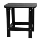 image of Flash Furniture JJ-T14001-BLK-GG Adirondack Side Table, Black Resin Wood, Lattice Top, Base, 18" H x 16"-23" W
