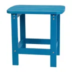 image of Flash Furniture JJ-T14001-BLU-GG Adirondack Side Table, 18" H x 16"-23" W, Blue Resin Wood, Lattice Top, Base