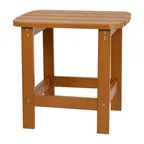 image of Flash Furniture JJ-T14001-TEAK-GG Adirondack Side Table, 18" H x 16"-23" W, Resin Wood, Teak Lattice Top, Base