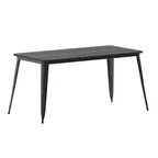 image of Flash Furniture JJ-T146120-BKBK-GG Outdoor Table, 60x30x30", Steel Frame, Top, 500 lbs, Umbrella Hole, Hardware