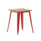 image of Flash Furniture JJ-T14619-60-BRRD-GG - Table, 23.5"W x 23.5"D x 30"H, 200 lbs, Brown/Red Resin Top, Frame