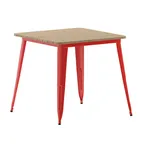 image of Flash Furniture JJ-T14619-80-BRRD-GG Declan Table, 31.5" W x 31.5" D x 30" H 300 lbs, Top, Frame, Brown/Red