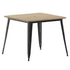 image of Flash Furniture JJ-T14619-90-BRBK-GG Declan 36\" x 36\" Patio Table, 30\" H, 300 lbs, Brown/Black Resin Top Frame