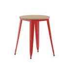 image of Flash Furniture JJ-T14623-60-BRRD-GG 23-3/4" Dia x 30" H Table, Brown/Red, 200 lbs, Resin Top, Frame, Glides