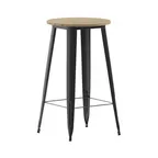 image of Flash Furniture JJ-T14623H-60-BRBK-GG Round Table, 23-3/4" Dia x 42" H, 200 lbs, Resin Top, Frame,Brown/Black