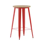 image of Flash Furniture JJ-T14623H-60-BRRD-GG - 23-3/4" Dia x 42" H Table, 200 lbs, Brown/Red Resin Top, Steel Frame