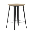 image of Flash Furniture JJ-T14623H-76-BRBK-GG Declan Table, 30" Dia x 42" H, 200 lbs, Brown/Black Resin Top, Frame