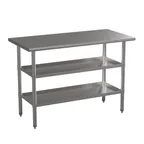 image of Flash Furniture NH-WT-GU-2448-GG 48" Open Base Work Table with Undershelf, 18 Gauge Flat Top