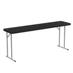 image of Flash Furniture RB-1872-BK-GG Training Folding Table, 72"W x 18"D x 29"H, Black Plastic Top, Gray Metal Legs, 220 lbs, Rectangular, Indoor/Outdoor