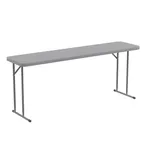 image of Flash Furniture RB-1872-GY-GG Training Folding Table, 72"W x 18"D x 29"H, Gray Plastic Laminated Top, 220 lbs Capacity