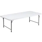 image of Flash Furniture RB-3060-KID-GG Kid's Folding Table, 60"W x 29"D x 19"H, Granite White Plastic Top, Gray Metal Legs, 260 lbs