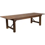 image of Flash Furniture XA-F-108X40-GG Hercules Series 108"W x 40"D x 30"H Folding Rustic Farm Table, 7/8" Thick Solid Pine Top