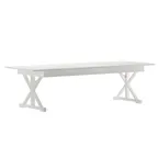 image of Flash Furniture XA-F-108X40-XLEGS-WH-GG - Farm Table, 9' x 40" Bamboo X‑Legs, White Pine Top, Dining Height