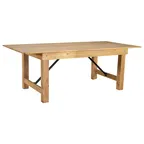 image of Flash Furniture XA-F-84X40-LN-GG Hercules Farm Table 84x40x30in 7/8in Top 3-1/2in Legs Seats 6 Bamboo Steamer