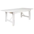 image of Flash Furniture XA-F-84X40-WH-GG Hercules Restaurant Table, 84" W x 40" D x 30" H, White Bamboo Top, Seats 6