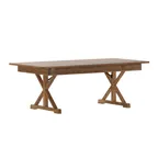 image of Flash Furniture XA-F-84X40-XLEGS-GG Folding Farm Table, 7' x 40" X-Legs, Rustic Pine, Bamboo Steamer Build