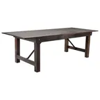 image of Flash Furniture XA-F-96X40-MG-GG Hercules Series 8'x40" Folding Rustic Farm Table, Mahogany Solid Pine Top, 29-1/2"H, Seats 8 Adults
