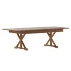 image of Flash Furniture XA-F-96X40-XLEGS-GG Hercules Folding Farm Table, 96" x 40", Pine, X‑Legs, Bamboo, Steamer