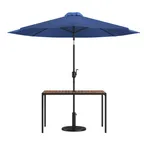 image of Flash Furniture XU-DG-UH3048-UB19BNV-GG Table Set, 48" W x 30" D, Steel Frame, Navy Umbrella & Base, 30" H